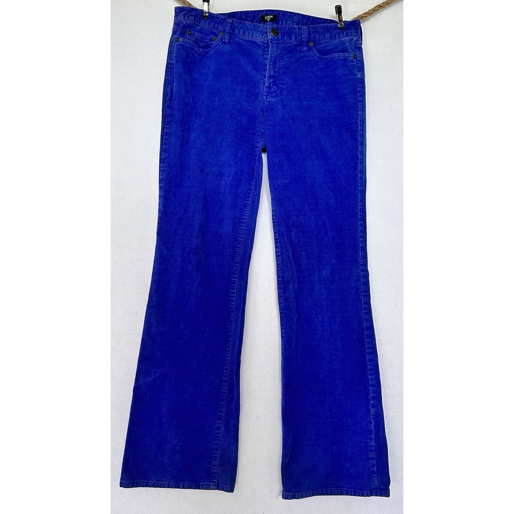 J. Crew Corduroy Pants Stretch Preppy Straight 32 x 32 Women’s Bright Blue Retro